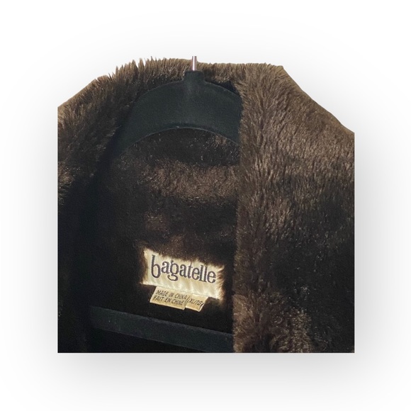 Bagatelle ๐ค Leather Shearling Lined Chore Rancher Duffle Coat ๐ค Fur Trim ๐ค XL - Picture 4 of 16